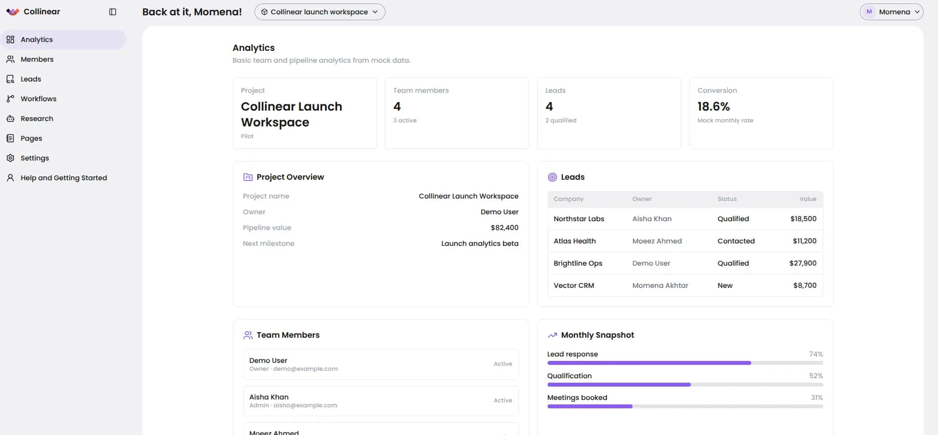 Dashboard preview