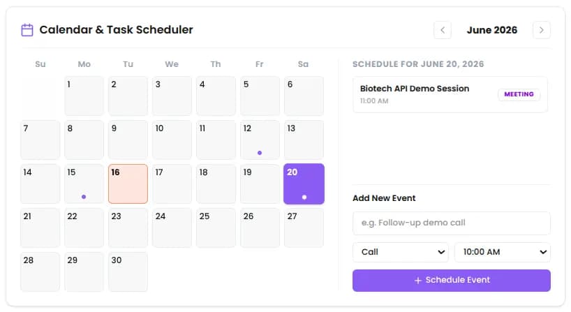 Event scheduler & calendar